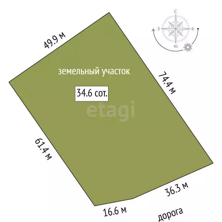 Участок в Тюменский район, село Борки (34.6 м) - Фото 0