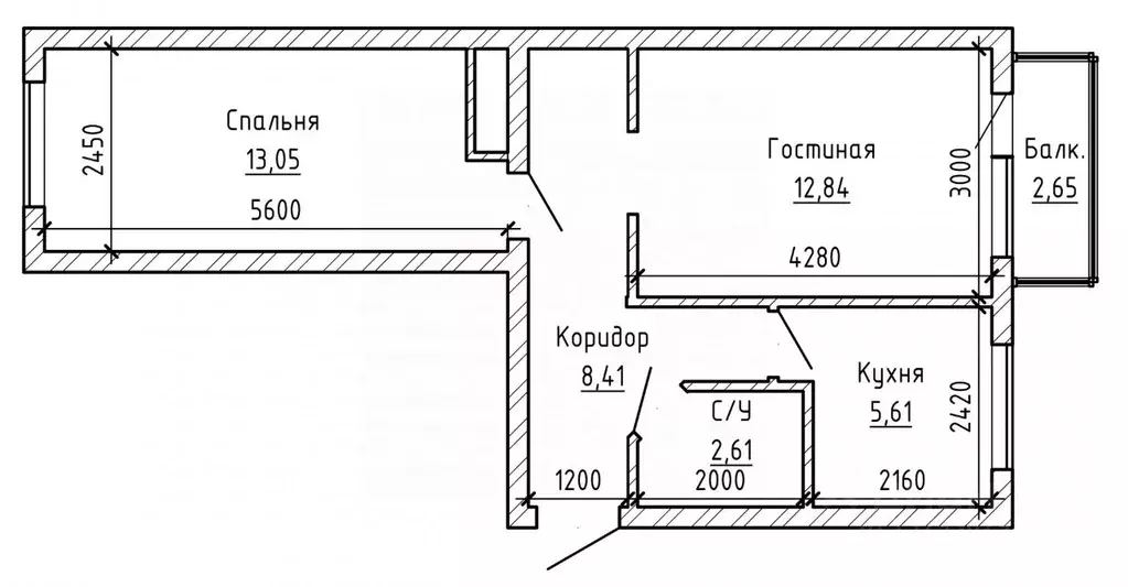 2-к кв. Кабардино-Балкария, Нальчик ул. Ватутина (43.0 м) - Фото 2