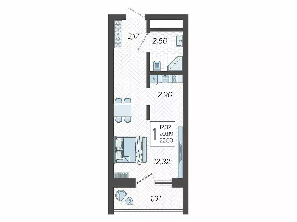 Квартира-студия: Сочи, микрорайон Бытха, Ясногорская улица, 16/2к2 ... - Фото 1