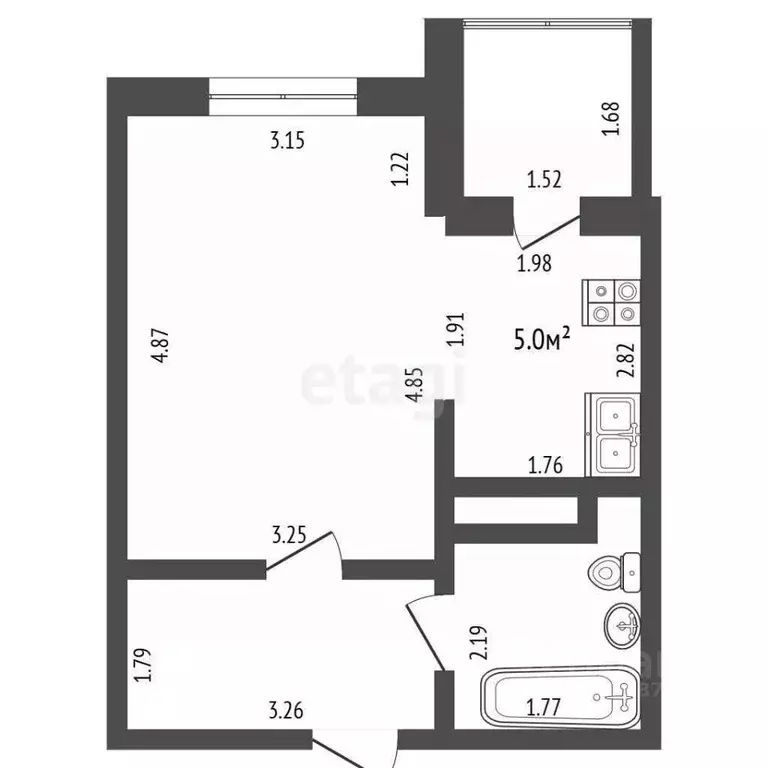 Студия Орловская область, Орел Раздольная ул., 27А (30.7 м) - Фото 1