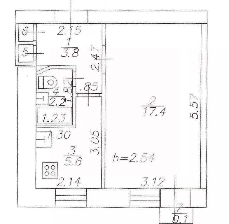 1-к кв. Тверская область, Тверь просп. Чайковского, 42А (29.6 м) - Фото 2