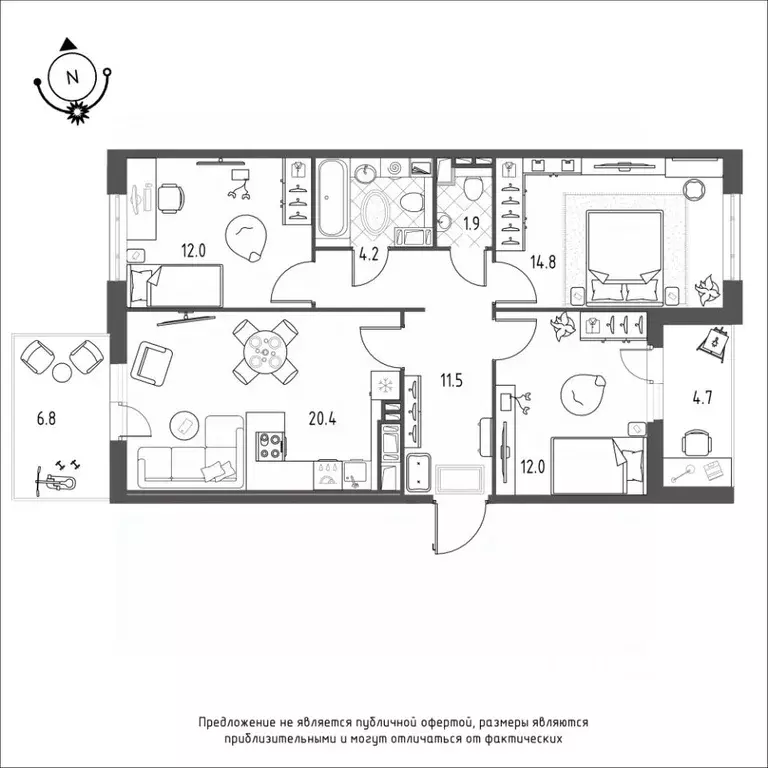 3-к кв. Омская область, Омск Зеленая река мкр, 12 (81.2 м) - Фото 0