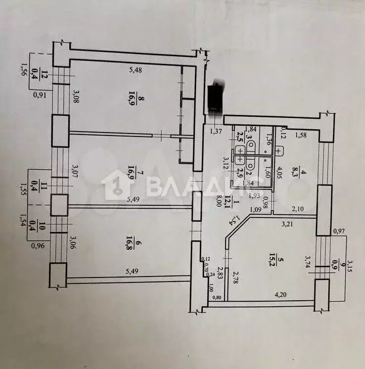 4-к. квартира, 93,7 м, 2/4 эт. - Фото 0