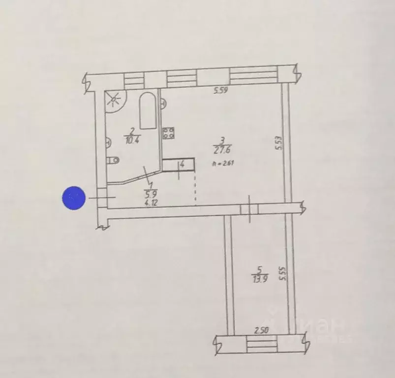 2-к кв. Омская область, Омск Съездовская ул., 4 (58.6 м) - Фото 1