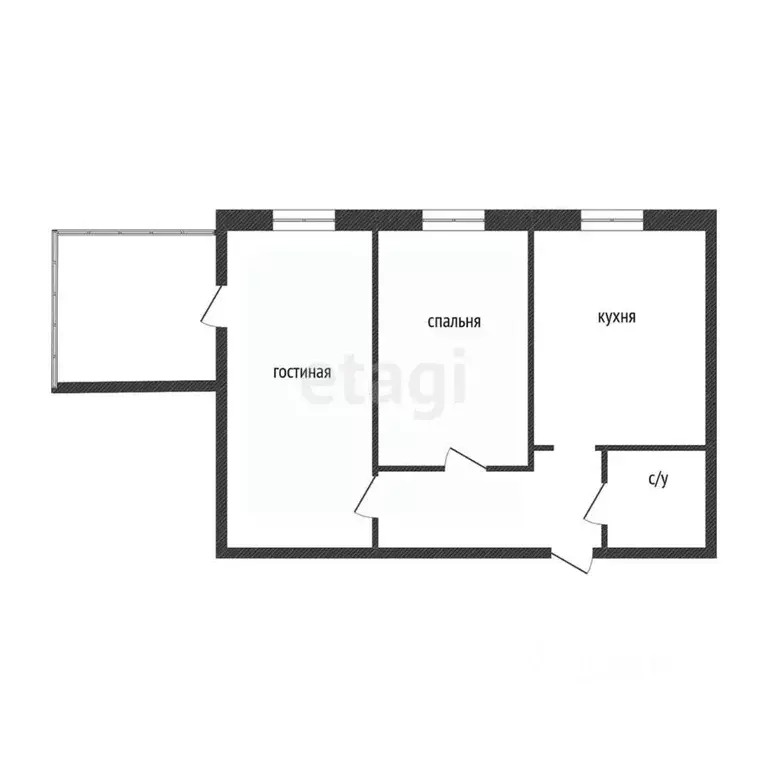 2-к кв. Костромская область, Кострома Южная ул., 40 (55.7 м) - Фото 1