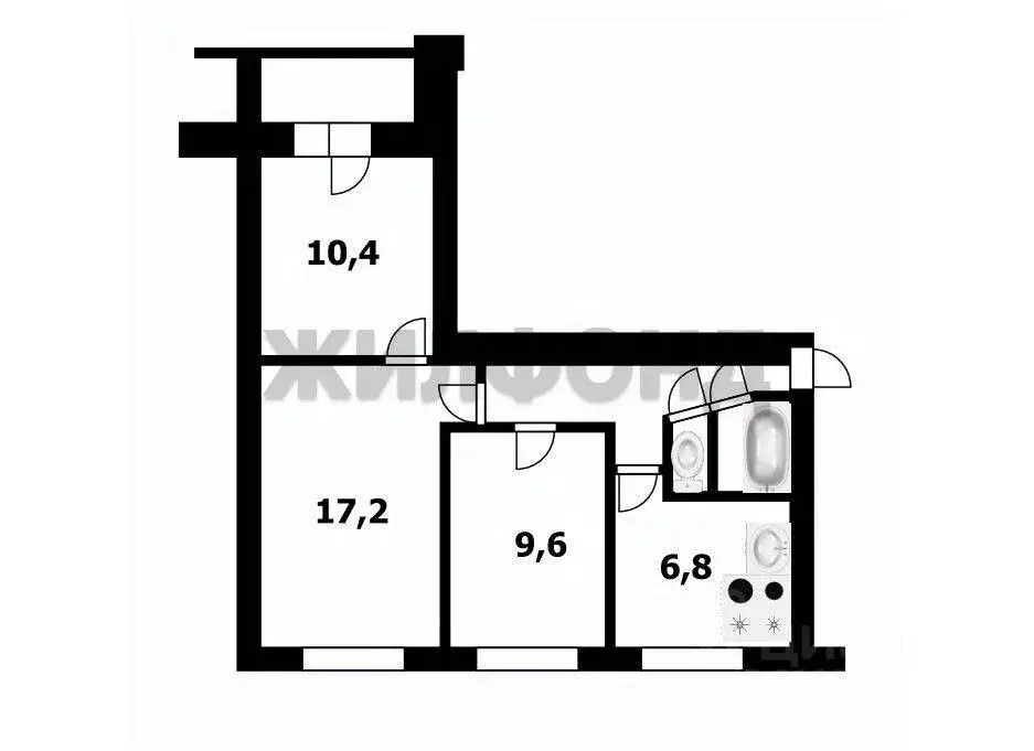 3-к кв. Новосибирская область, Новосибирск ул. Шмидта, 6 (54.7 м) - Фото 0