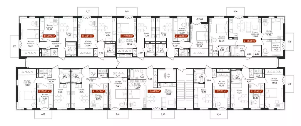 1-комнатная квартира: Всеволожский район, посёлок Щеглово (41.34 м) - Фото 2