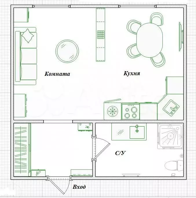 Квартира-студия, 24,2 м, 14/15 эт. - Фото 0