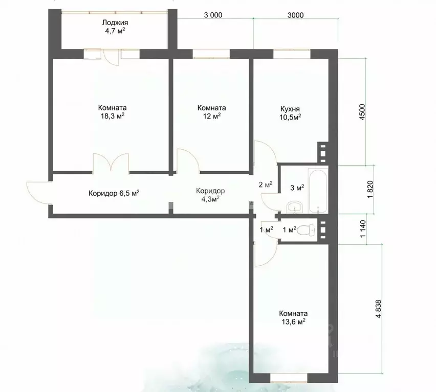 3-к кв. Челябинская область, Челябинск Электростальская ул., 20 (74.67 ... - Фото 1