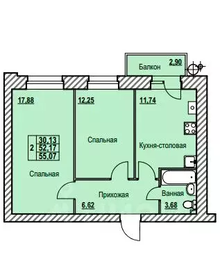 2-к кв. Ярославская область, Ярославль Северный жилрайон, 9-й мкр,  ... - Фото 0