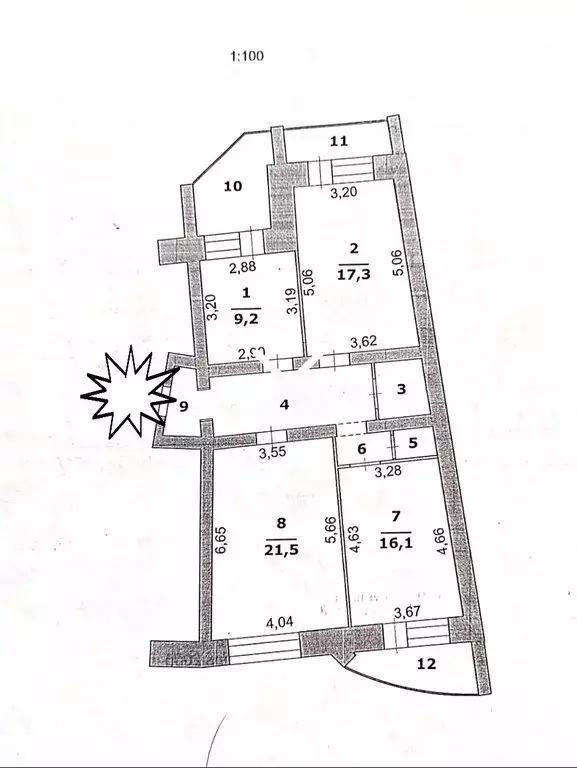 3-комнатная квартира: Белгород, улица Щорса, 56А (80.7 м) - Фото 1