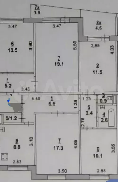 3-к. квартира, 65 м, 4/9 эт. - Фото 0