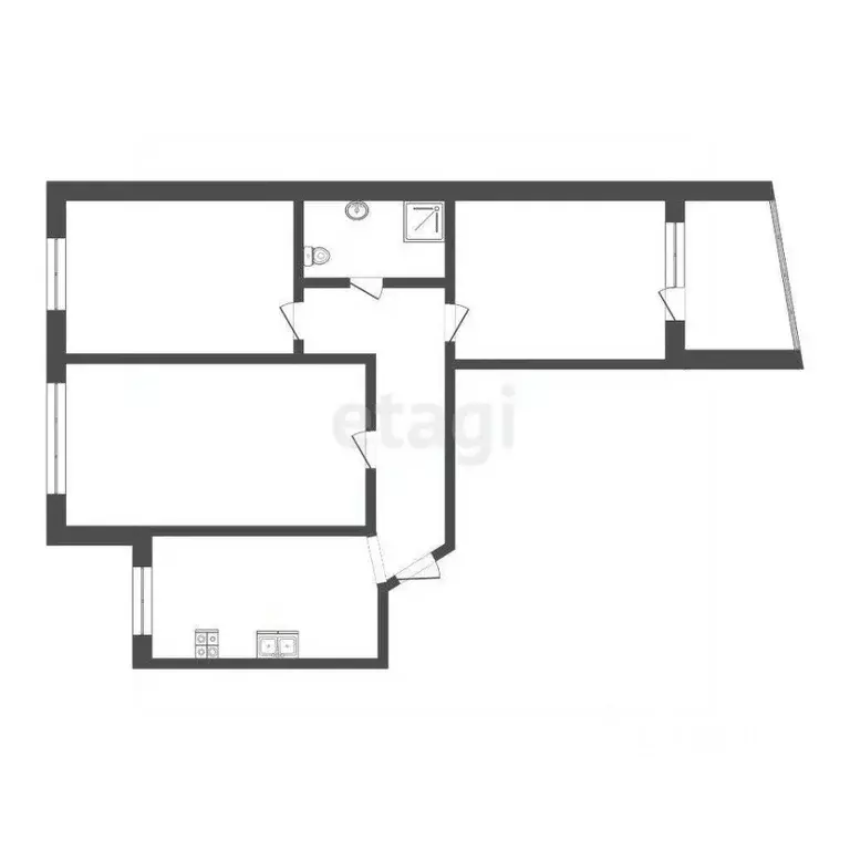 3-к кв. Тюменская область, Тюмень ул. Елизарова, 49 (65.9 м) - Фото 2