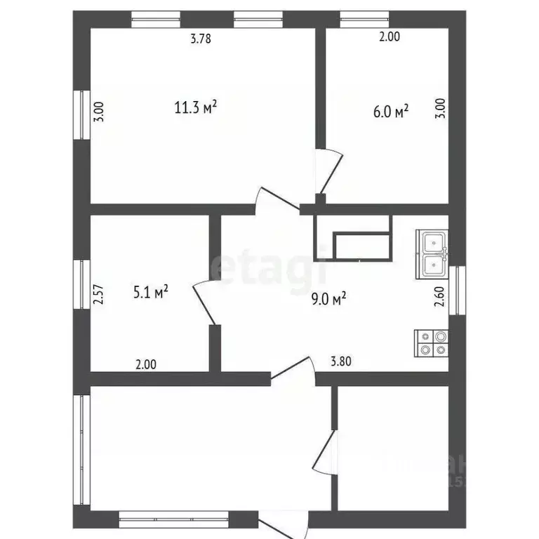 Дом в Кемеровская область, Анжеро-Судженск Кирпичная ул., 36А (31 м) - Фото 0