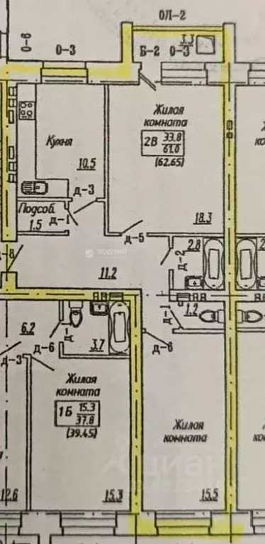 2-к кв. Чувашия, Чебоксары ул. Богдана Хмельницкого, 127к1 (64.3 м) - Фото 1