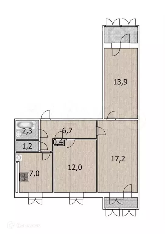 Продаётся 3-к квартира, 60.7 м - Фото 1