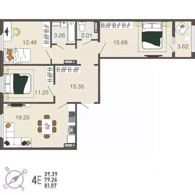 3-к кв. Курская область, Курск ул. Энгельса, 115/3 (81.07 м) - Фото 0