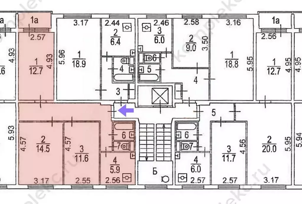 3-к кв. Москва Булатниковская ул., 5К5 (58.4 м) - Фото 2