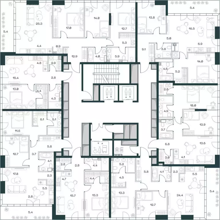 3-комнатная квартира: Москва, жилой комплекс Шифт, к4 (85.3 м) - Фото 1
