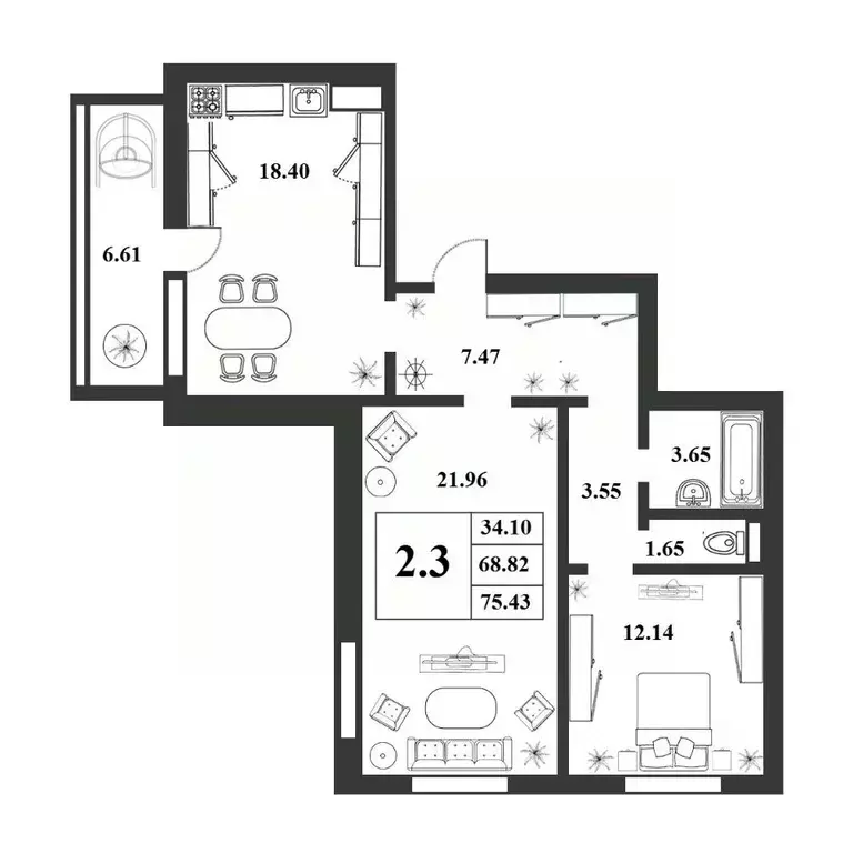 3-к кв. Новгородская область, Великий Новгород ул. Королева, 22к2 ... - Фото 0