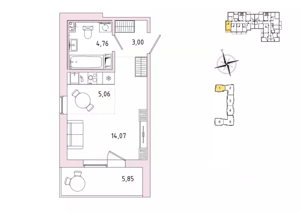 1-к кв. Ленинградская область, Гатчина Въезд мкр,  (29.82 м) - Фото 0