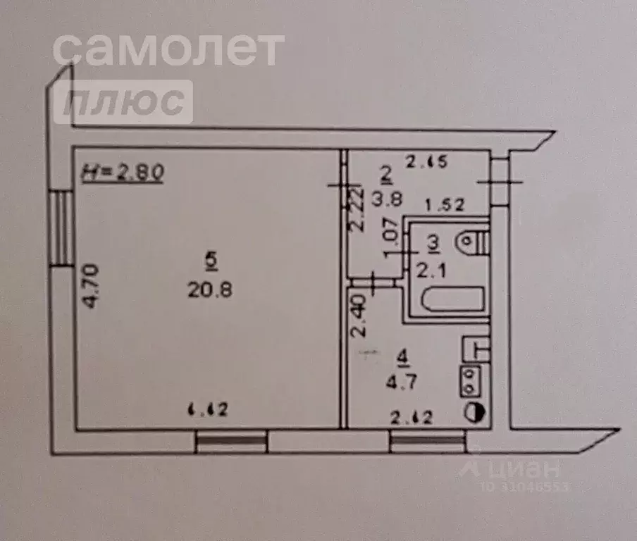 1-к кв. Ростовская область, Ростов-на-Дону просп. Ленина, 27 (31.4 м) - Фото 1