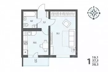 1-к кв. Воронежская область, Воронеж ул. Шидловского, 26 (38.3 м) - Фото 1
