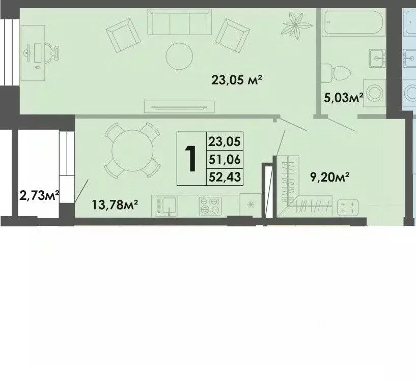 1-к кв. Саха (Якутия), Якутск ул. Богатырева, 9 (52.47 м) - Фото 1