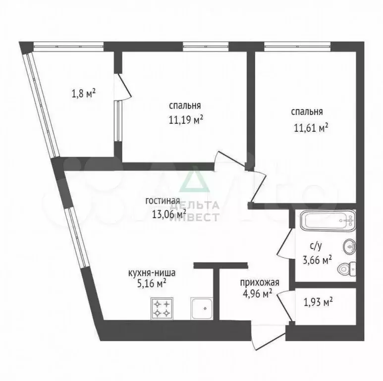 3-комнатная квартира: Уфа, Бородинская улица, 19 (53.4 м) - Фото 0