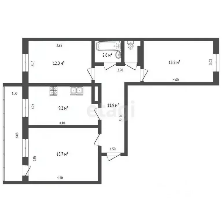 3-к кв. Ямало-Ненецкий АО, Новый Уренгой просп. Мира, 24 (66.4 м) - Фото 2