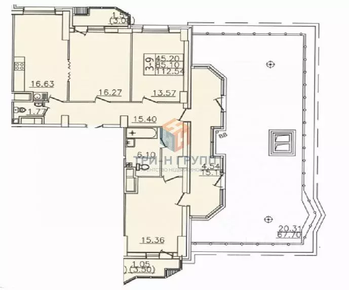 3-к кв. Санкт-Петербург ул. Руднева, 18 (127.4 м) - Фото 1