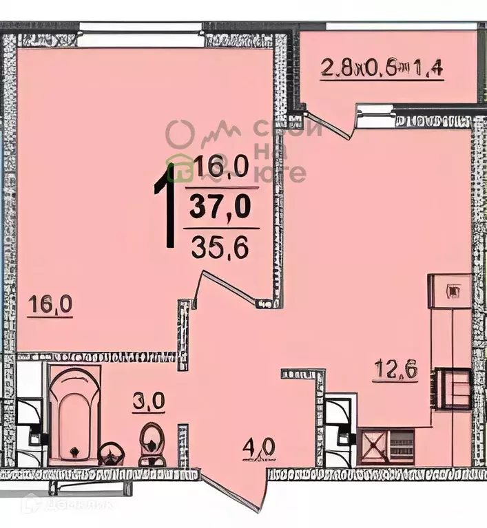 Продаётся 1-к квартира, 37 м - Фото 1