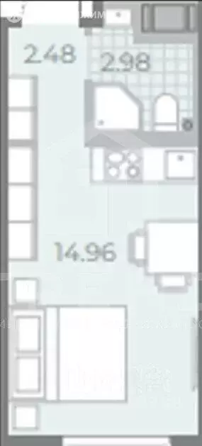 Квартира-студия: Санкт-Петербург, проспект Крузенштерна, 4 (21.2 м) - Фото 1