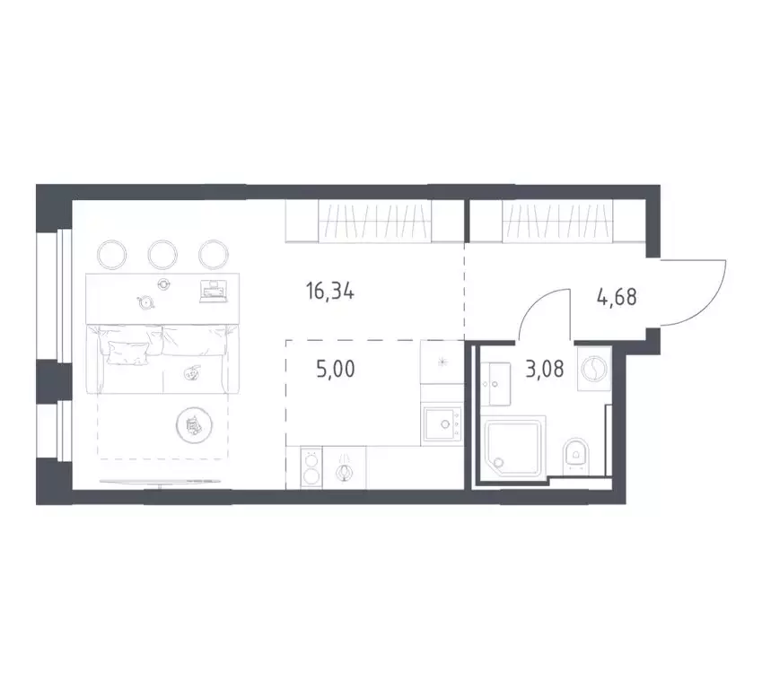 Квартира-студия: посёлок городского типа Заречье, ЖК Заречье Парк, 4 ... - Фото 1