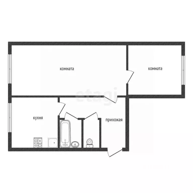 2-к кв. Ленинградская область, Киришский район, Глажевское с/пос, пос. ... - Фото 2