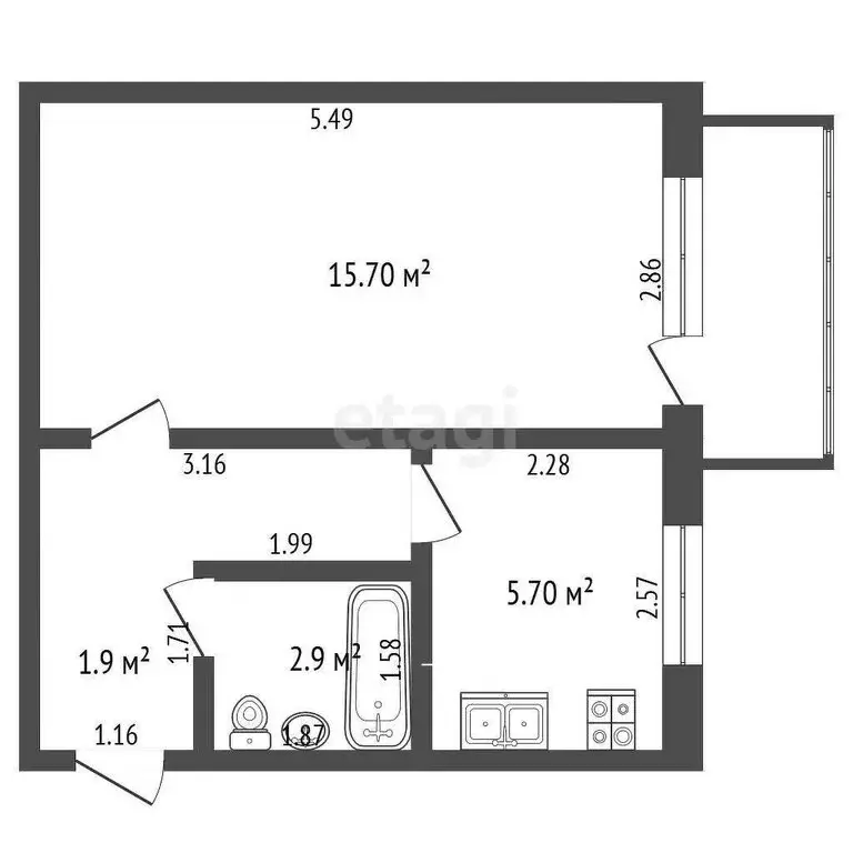 1-комнатная квартира: Чебоксары, проспект Ленина, 18А (29 м) - Фото 1