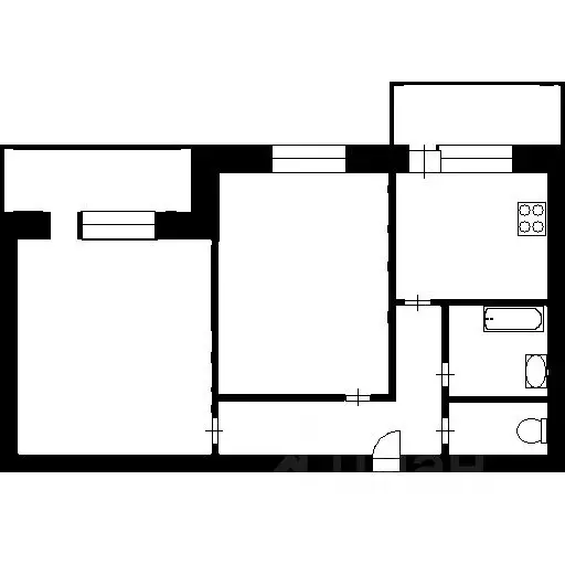 2-к кв. Новосибирская область, Новосибирск ул. Петухова, 12/6 (50.2 м) - Фото 1