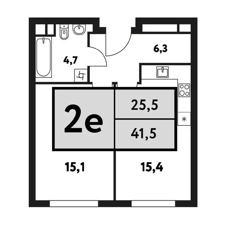 2-комнатная квартира: Москва, Фестивальная улица, 15к5 (41.5 м) - Фото 0