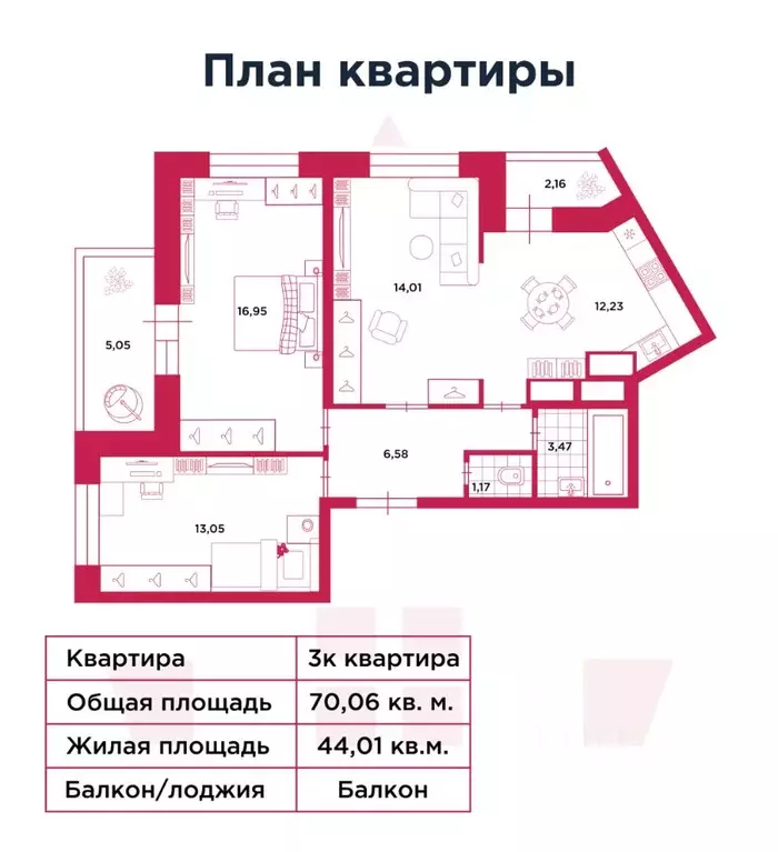 3-к кв. Ленинградская область, Мурино Всеволожский район, пл. ... - Фото 2