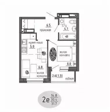 1-к кв. Пермский край, Пермь Ижевская ул., 38 (31.0 м) - Фото 1