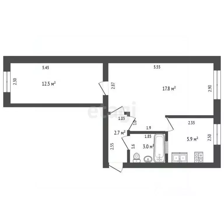 2-к кв. Мордовия, Саранск просп. 50 лет Октября, 14 (42.0 м) - Фото 2