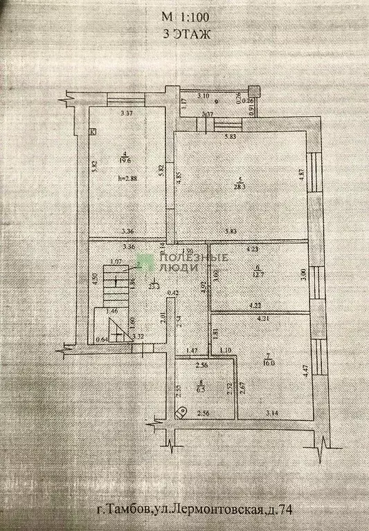 5-к кв. Тамбовская область, Тамбов Лермонтовская ул., 74 (200.0 м) - Фото 1