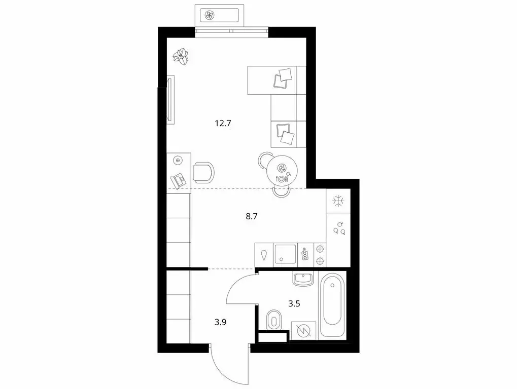 Квартира-студия: Мытищи, 16-й микрорайон (28.8 м) - Фото 1