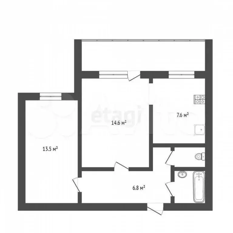 2-к. квартира, 47 м, 6/9 эт. - Фото 0