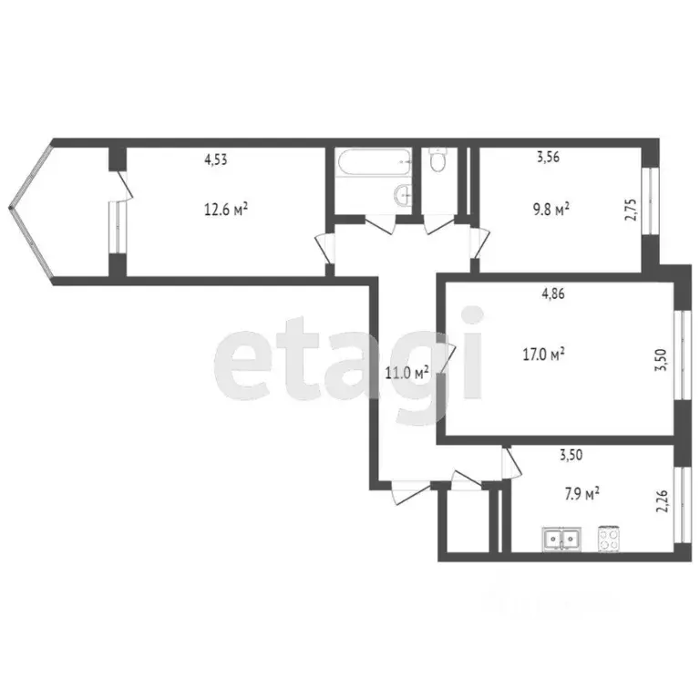 3-к кв. Татарстан, Набережные Челны Московский просп., 175 (63.7 м) - Фото 1