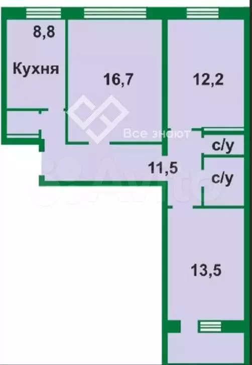 3-к. квартира, 65,1 м, 2/10 эт. - Фото 0