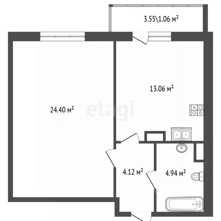 1-к кв. Санкт-Петербург бул. Балтийский, 4 (45.5 м) - Фото 2