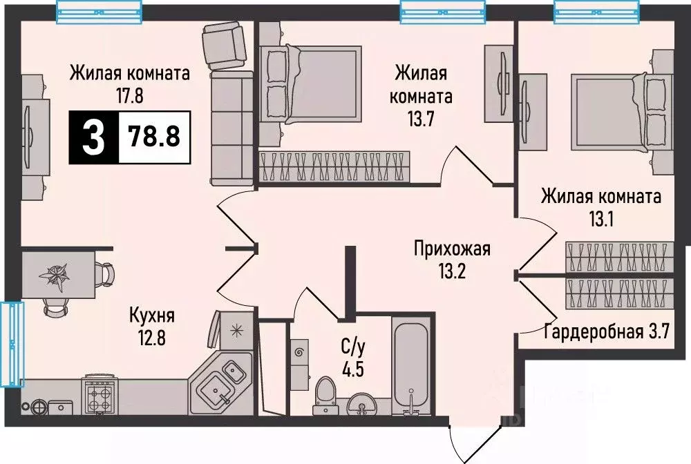 3-к кв. Ставропольский край, Железноводск городской округ, пос. ... - Фото 1