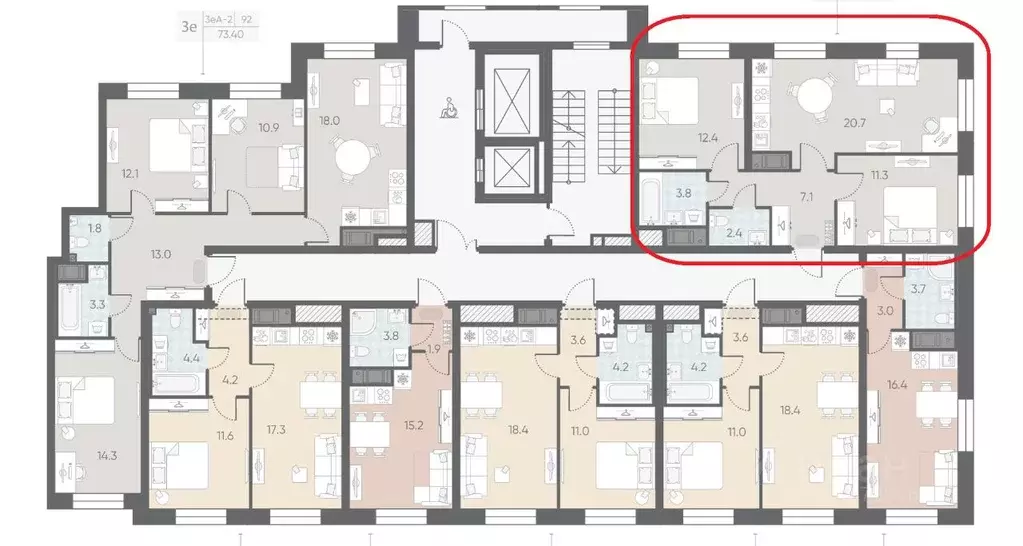 2-к кв. Санкт-Петербург Партизанская ул., 5 (59.9 м) - Фото 2