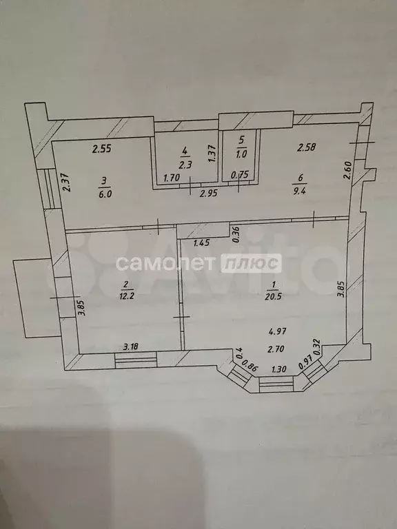 2-к. квартира, 51,4 м, 2/3 эт. - Фото 0